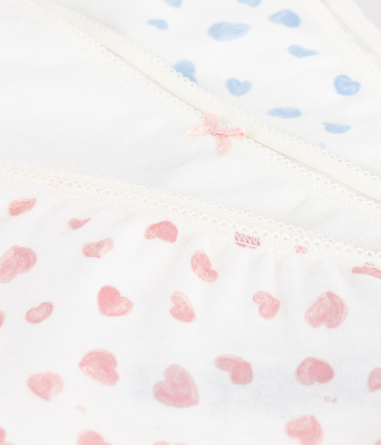 Set di shorty in cotone con stampa a cuori bambina multicolore