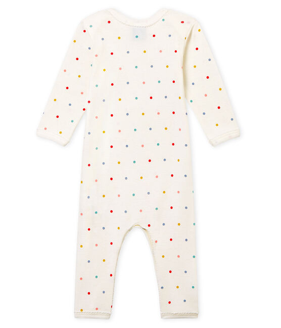 Body lungo in costina da neonata bianco MARSHMALLOW/bianco MULTICO
