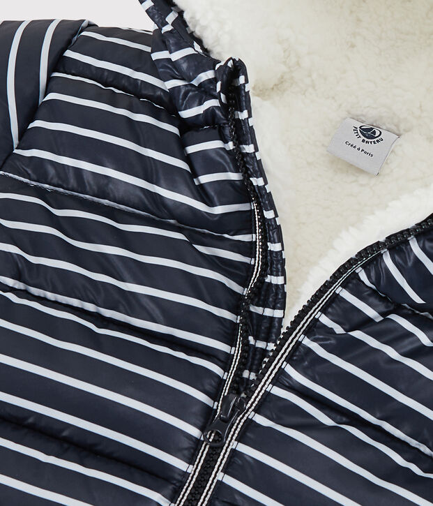 Piumino trapuntato beb&egrave; blu/bianco