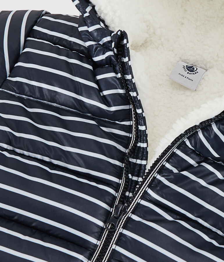 Piumino trapuntato beb&egrave; blu SMOKING/bianco MARSHMALLOW