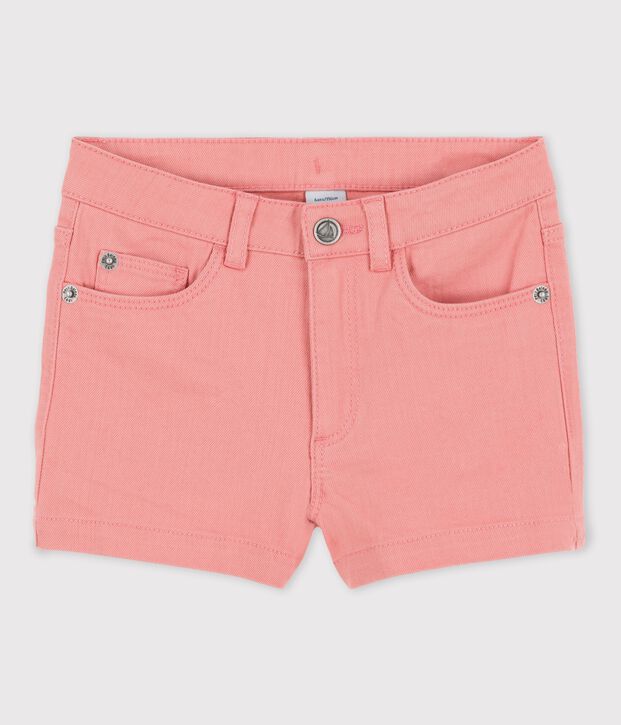 Short in denim bambina rosa