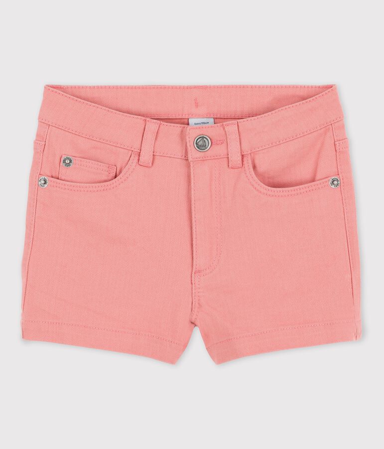 Short in denim bambina rosa