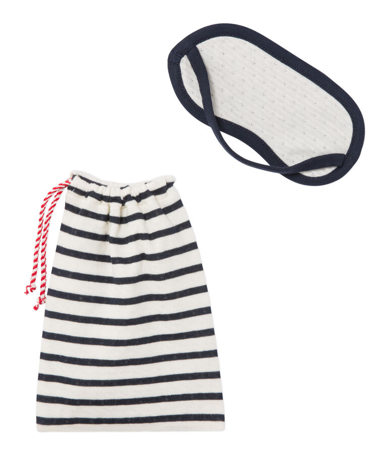 Lotto maschera + sacca in tubique blu SMOKING/beige COQUILLE