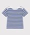 T-shirt a maniche corte in cotone a righe bambino blu/bianco