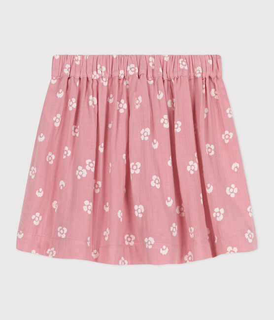 Gonna in cotone a fiori bambina rosa CHARME/bianco MARSHMALLOW