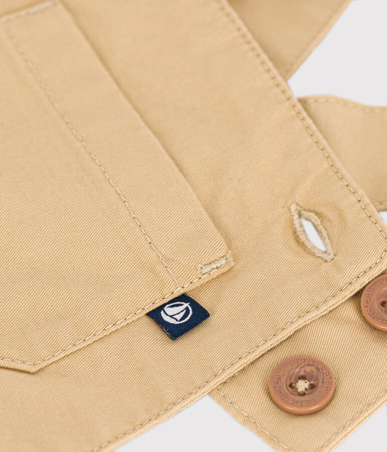 Salopette corta in serge beb&egrave; beige