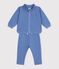 Set per neonato composto da felpa e pantaloni in cotone tinta unita blu
