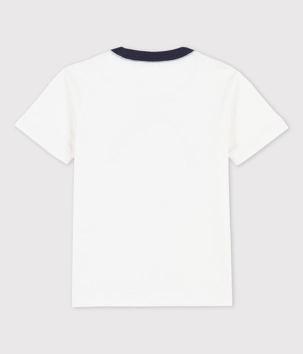 T-shirt a maniche corte in cotone bambino bianco