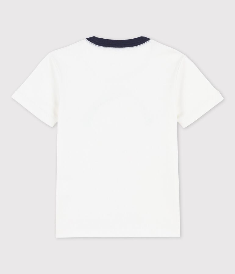 T-shirt a maniche corte in cotone bambino bianco