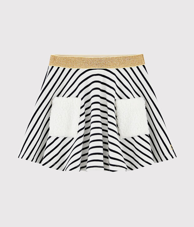 Gonna bambina bianco/blu