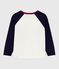 T-shirt a maniche lunghe in cotone con stampa color block bambino blu MILK/ SOIR