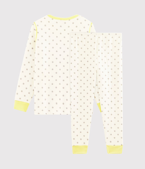 Pigiama bambino in tubique bianco MARSHMALLOW/grigio GRIS