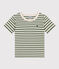 T-shirt a righe in jersey leggero bambino verde CROCO/ AVALANCHE