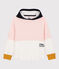 Felpa bambina con cappuccio in molleton rosa MINOIS/bianco MARSHMALLOW