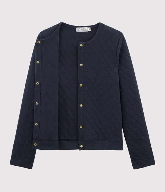 Cardigan in tubique trapuntato Donna blu SMOKING