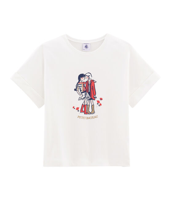 T-shirt a maniche corte bambina bianco MARSHMALLOW