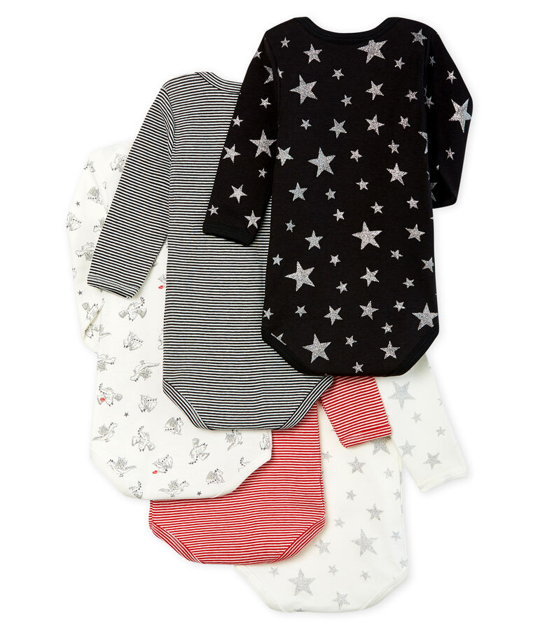 Confezione da 5 body a manica lunga beb&egrave; maschietto multicolore