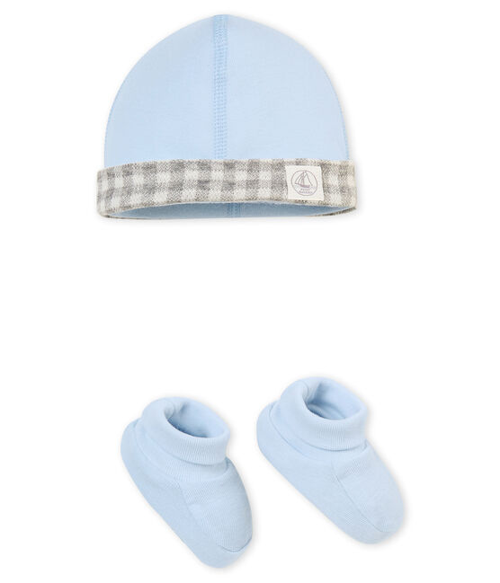 Lotto di cappellino e scarpine bebé maschio blu FRAICHEUR