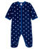 Tutina imbottita senza piedi bebé maschio in pile blu MEDIEVAL/bianco MARSHMALLOW