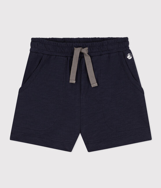 Shorts bambina in jersey fiammato blu SMOKING