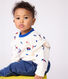Felpa in cotone con bacche stampate e volant bambina
