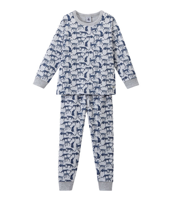 Pigiama bambino in tubique stampato bianco ECUME/bianco MULTICO