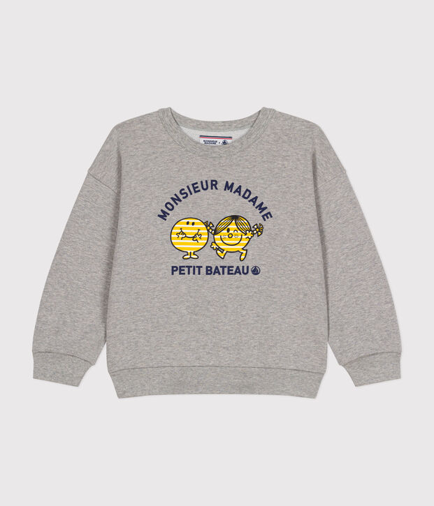 Maglia Monsieur Madame in tessuto felpato bambino grigio