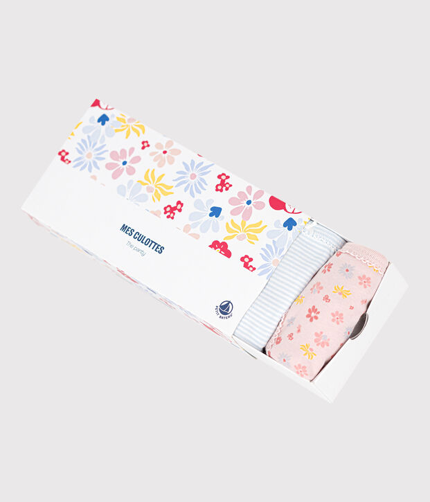 Confezione da 5 slip a fiori bambino in cotone multicolore