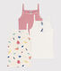 Set di 2 canottiere con spalline bambina cotone