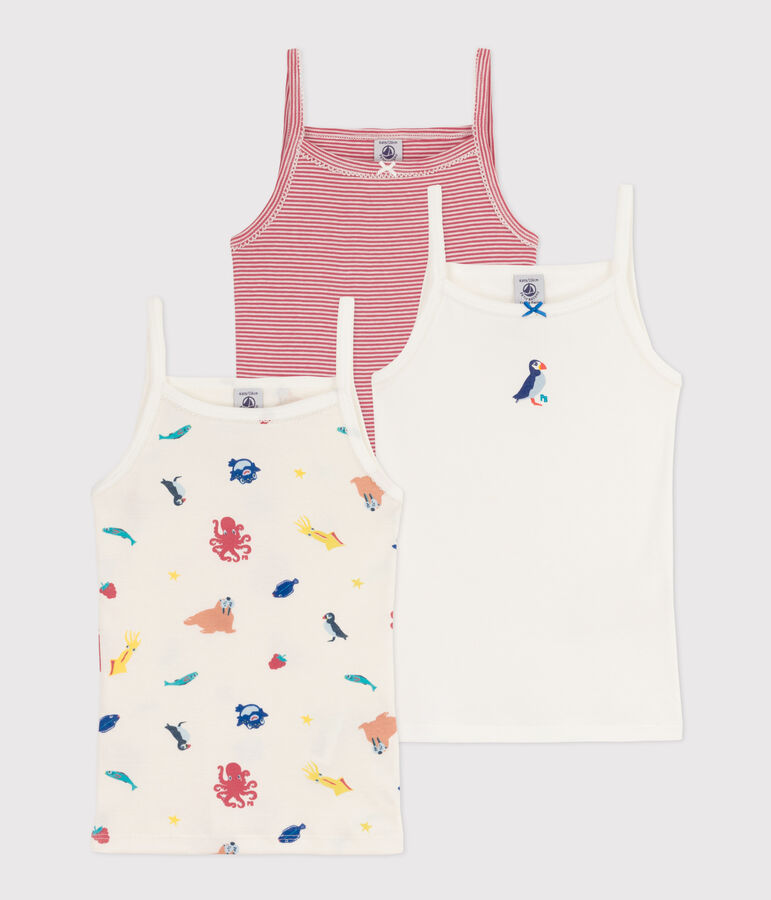 Set di 2 canottiere con spalline bambina cotone multicolore