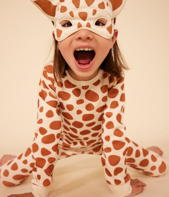 Pigiama stile maschera di Carnevale giraffa in cotone bambino bianco AVALANCHE/ ECUREUIL