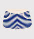 Shorts bambina in spugna bouclette a righe