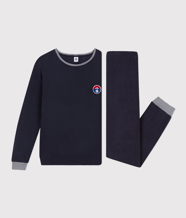 Pigiama donna in spugna grattata blu SMOKING