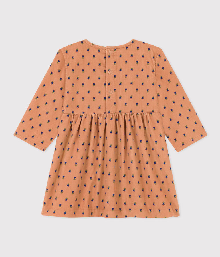 Abito a maniche lunghe in velluto a costine per beb&egrave; rosa/multicolore