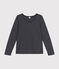 T-shirt Regular a maniche lunghe con scollo rotondo in jersey flammé donna SMOKING/ MONTELIMAR