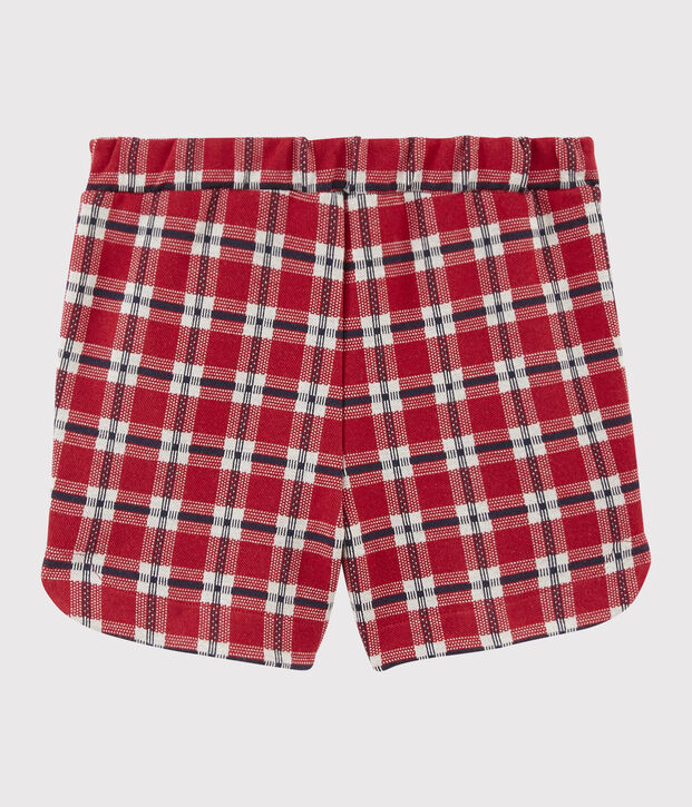 Short in maglia bambina rosso/multicolore