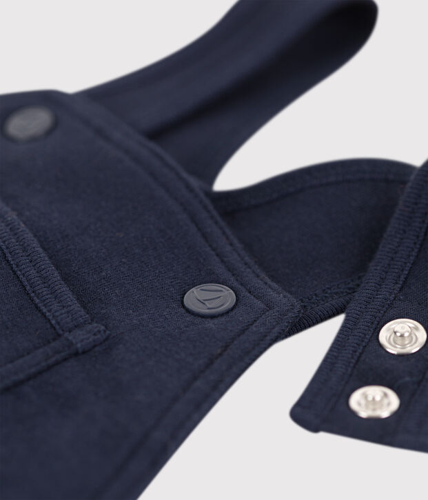 Salopette lunga in jersey spesso per neonati blu