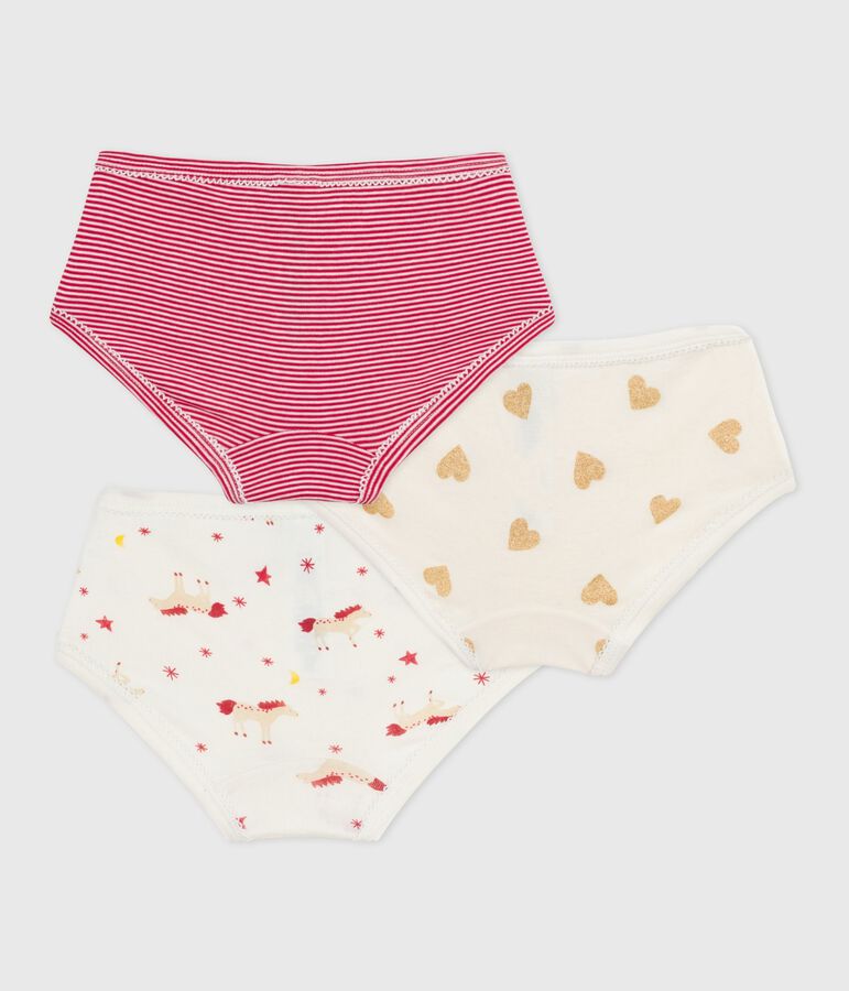 Set di slip a vita alta in cotone con stampa bambina multicolore