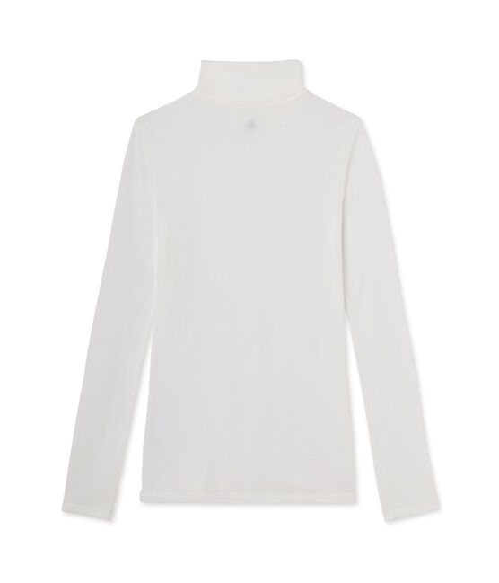 Dolcevita donna in cotone leggero bianco Lait