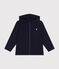 Felpa con zip e cappuccio a costina bambino blu SMOKING
