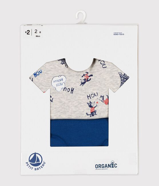 Cofezione da 2 t-shirt bambino a maniche corte fantasia Parigi in cotone biologico variante 1