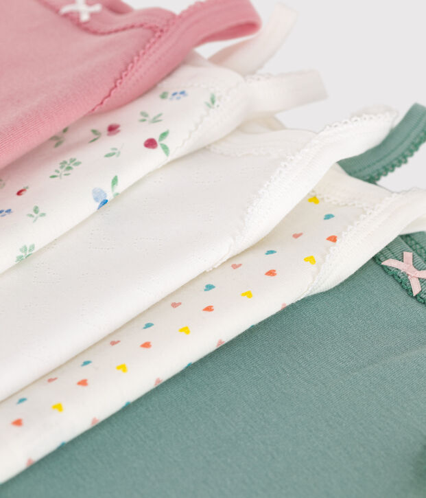 Set da 5 body con spalline in cotone a fiori neonato multicolore