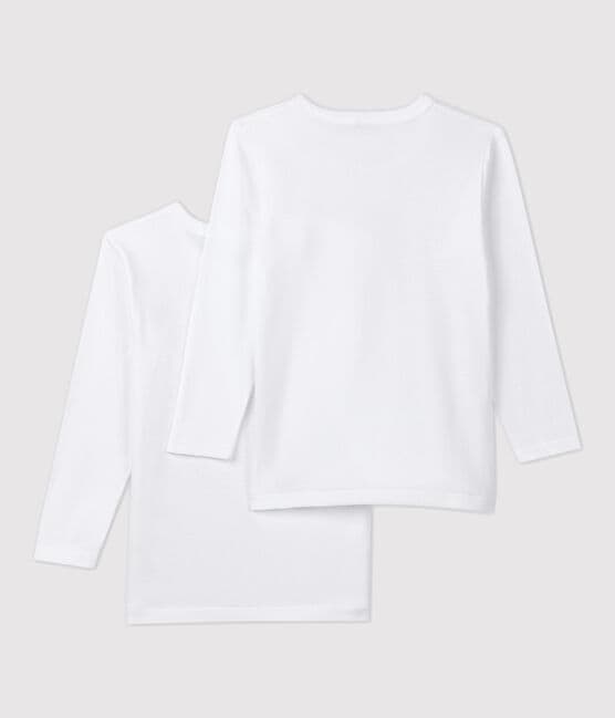 Confezione da 2 t-shirt manica lunga bianche bambino variante 1