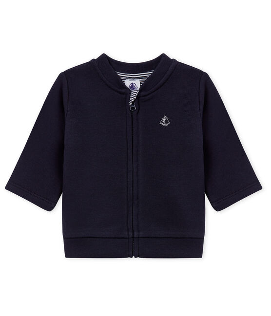 Cardigan con zip bambino in molleton blu SMOKING