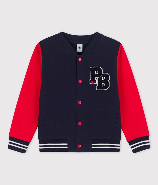 Cardigan teddy in molleton bambina/bambino rosso PEPS/blu SMOKING