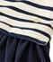 Abito per bambina bi-matière a righe beige COQUILLE/blu SMOKING