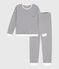 Pigiama in spugna di cotone a righe donna blu MILK/ SOIR