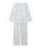 Pigiama per bambina in ciniglia blu BOCAL/bianco MULTICO