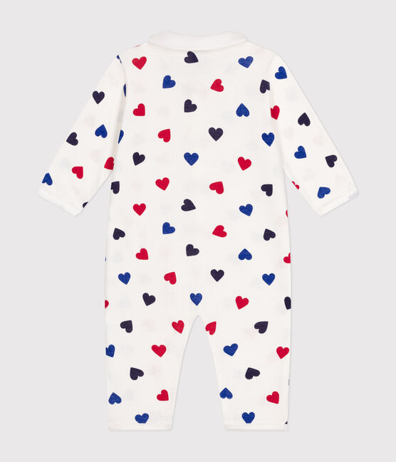 Pigiama senza piedini in cotone con stampa a cuori neonato bianco MARSHMALLOW/bianco MULTICO