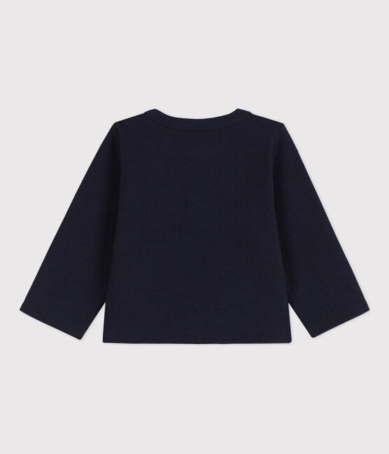 Cardigan a tinta unita in jersey spesso per neonati blu SMOKING